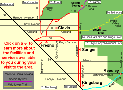 Fresno County Foothill Area Map