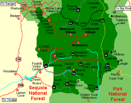 Sequoia National Park Area Map