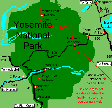 yosemite national park map. Yosemite National Park